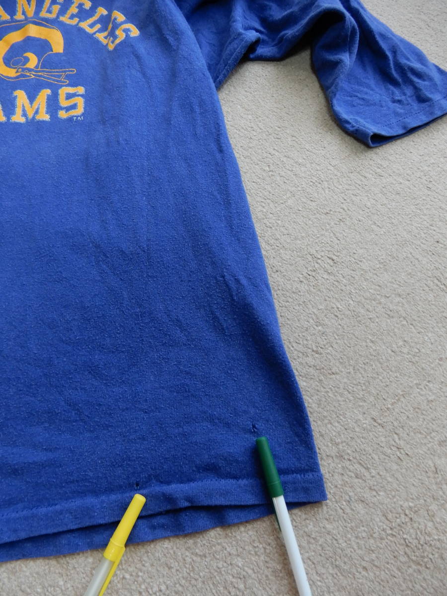 状態良好!RAMS!80sチャンピオン3段トリコタグフットボールビンテージTシャツUSA製アメリカ80年代米国NFLヴィンテージ_画像6