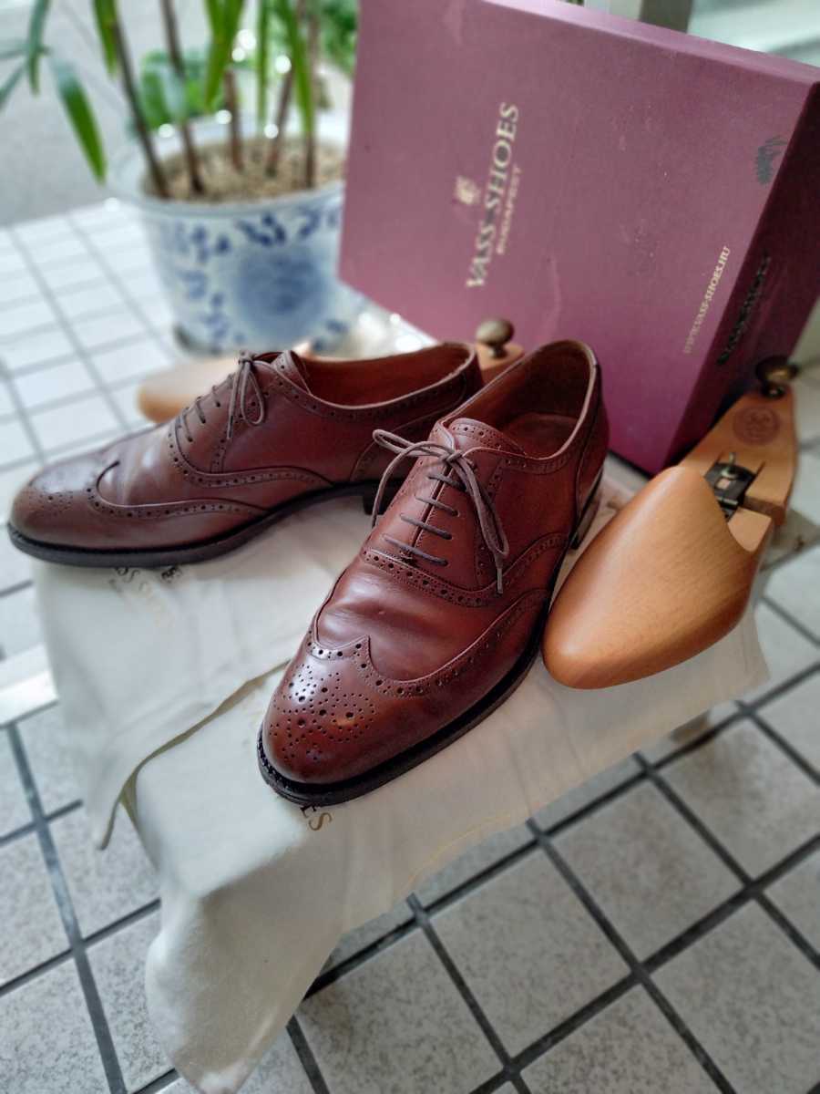 保存箱.袋.木製シューツリー付 希少美品 VASS フルブローグ 40 www