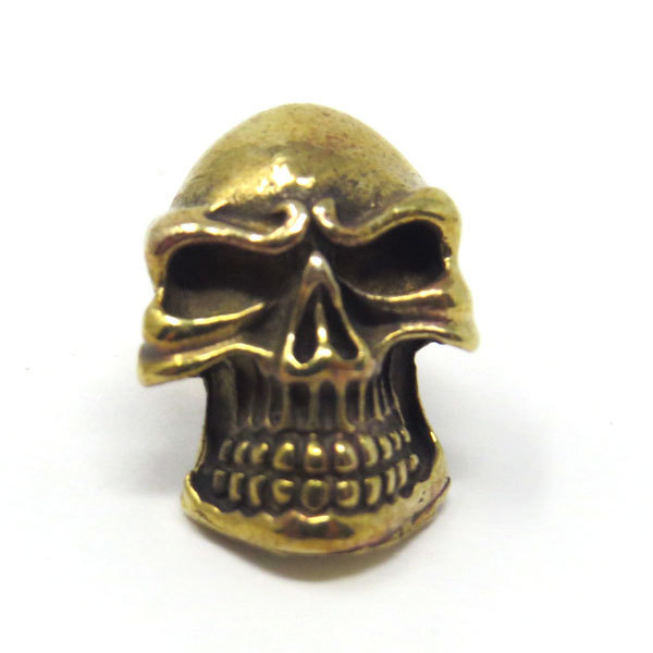 真鍮コンチョ　「スカル小」　BRASS SKULL CONCHO　ねじ式　CNB-07_画像1