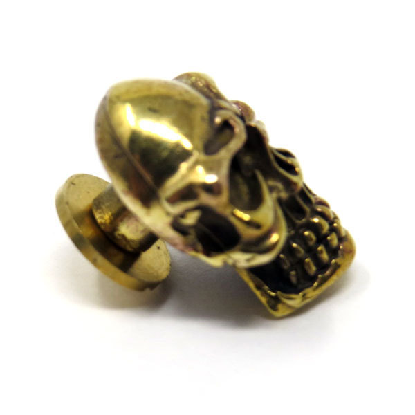 真鍮コンチョ　「スカル小」　BRASS SKULL CONCHO　ねじ式　CNB-07_画像3