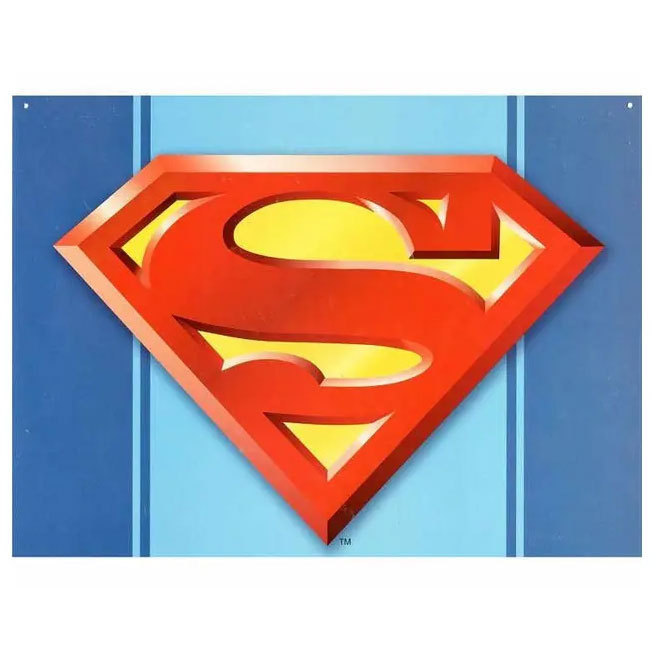 SUPERMAN LOGO　Tin Signs　ティン　サインプレート　#1335　スーパーマン　ブリキ看板　インテリア_画像1