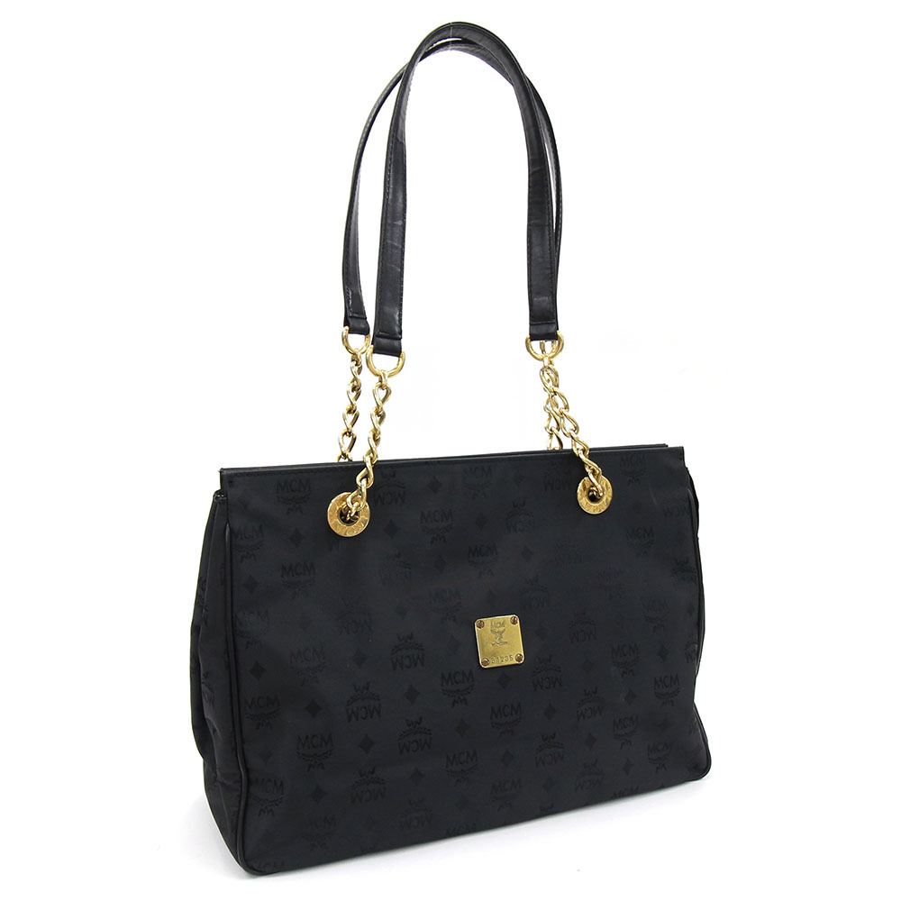 シルバー金具 MCM エムシーエム トートバッグ チェーン ブラック