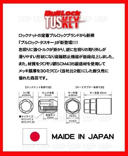 新品KYO-EI　タスキー ロックナット M12-1.25 メッキ/ニッサン_画像2