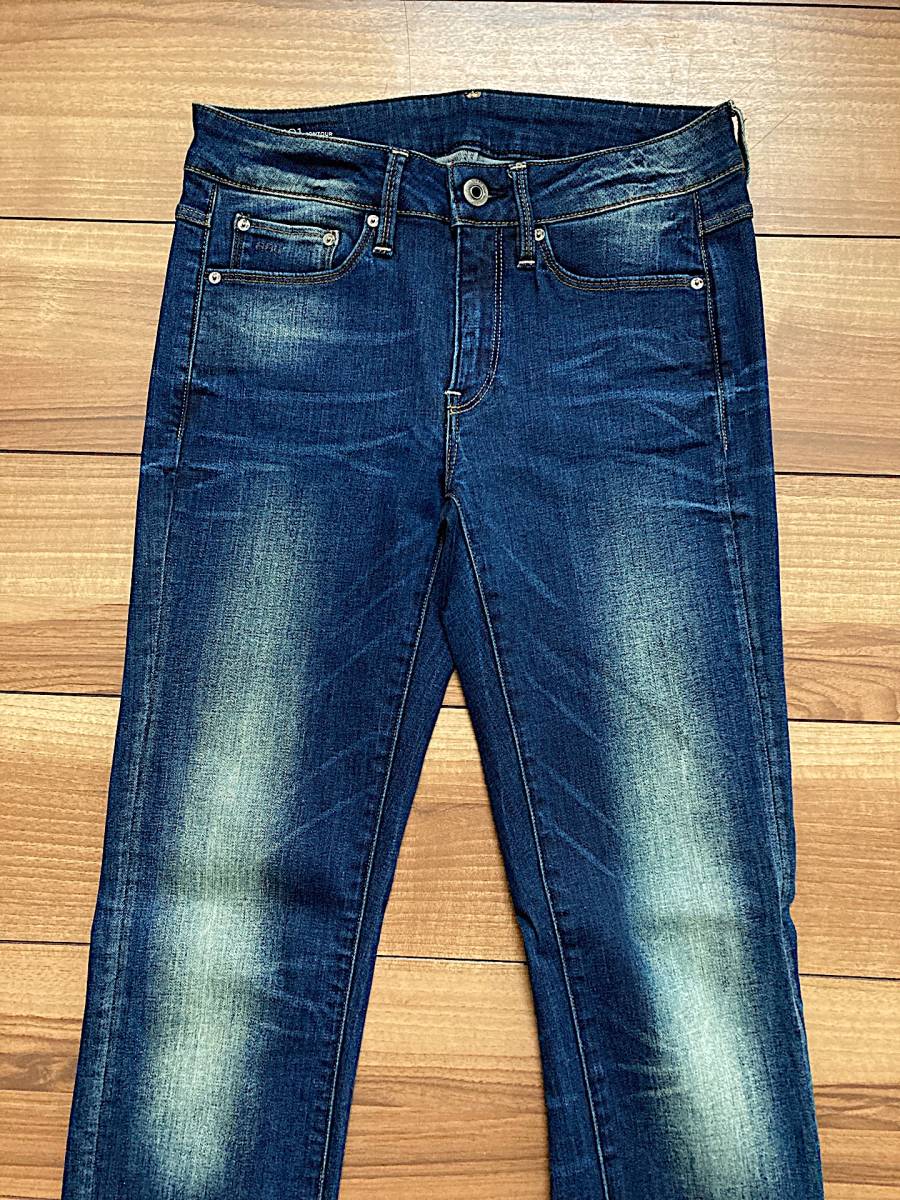 レディース W25 68cm G-STAR RAW（ジースターロゥ）3301 コントゥール ストレッチ スキニー デニム ジーンズ ハイウエスト 女性 _画像2