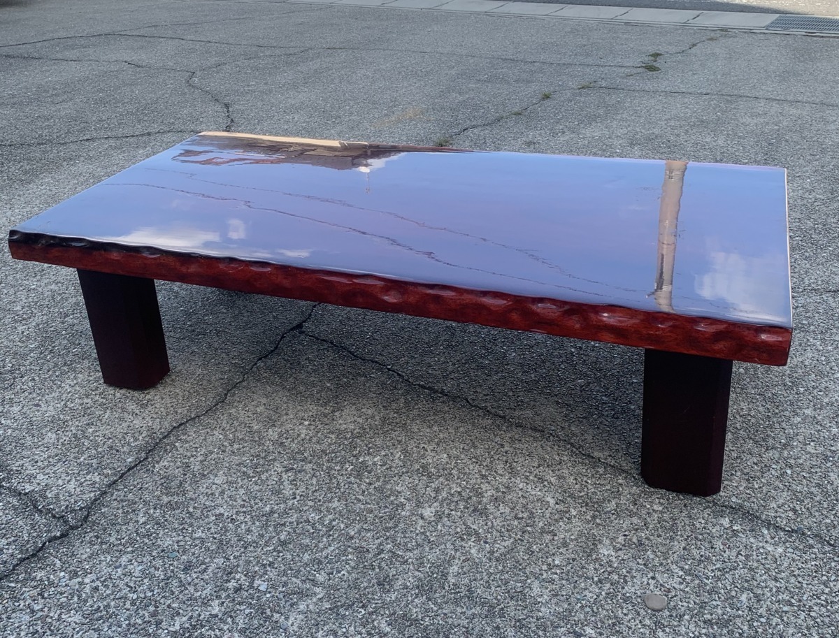 3382　天然木　 一枚板テーブル　 座卓 座敷机 和室　日本 幅 123cm