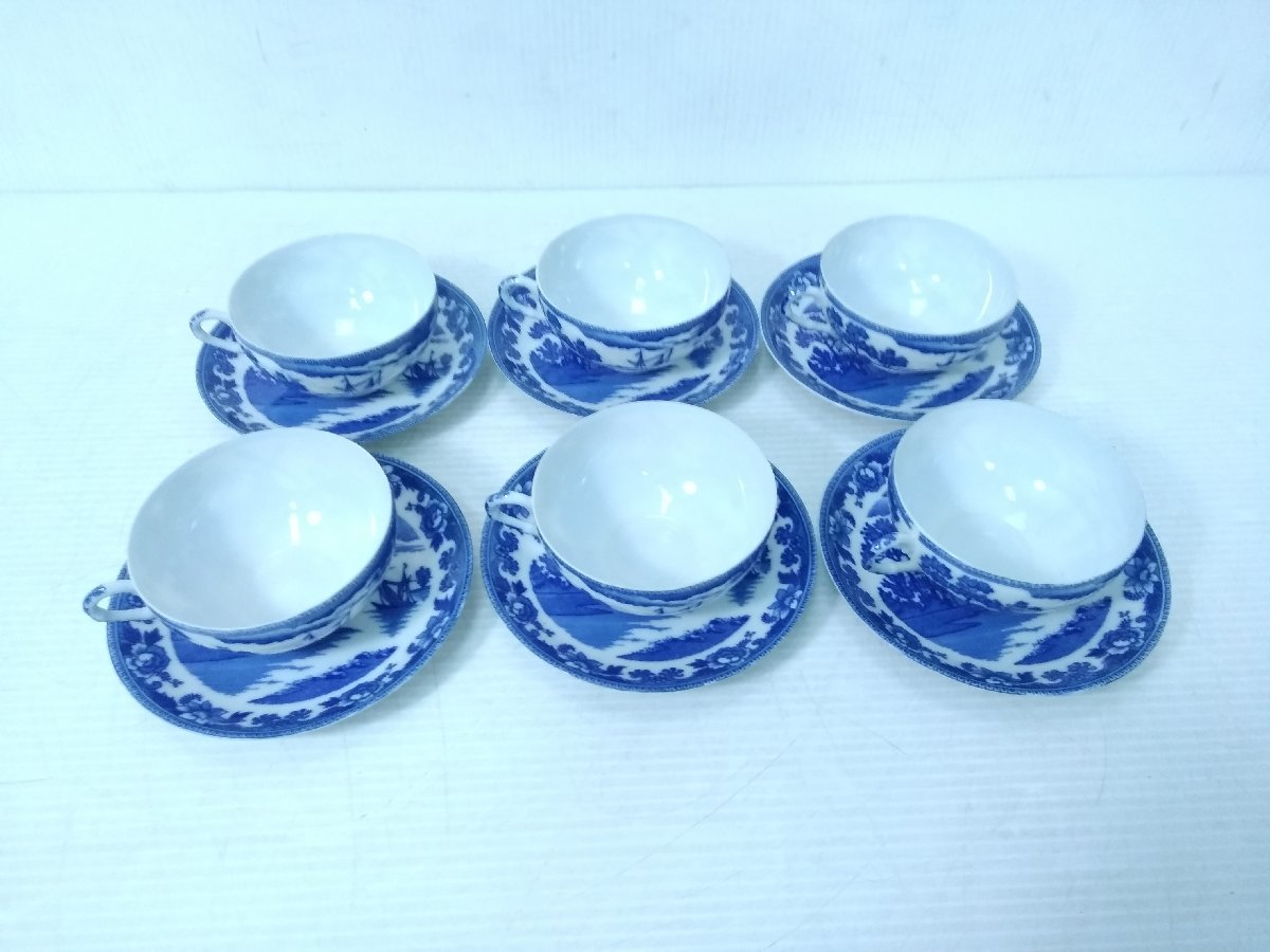 ●日本特製 カップ ソーサー 6客セット 印判 薄手 陶器 焼き物 食器 ティーカップ コーヒーカップ【20317481】