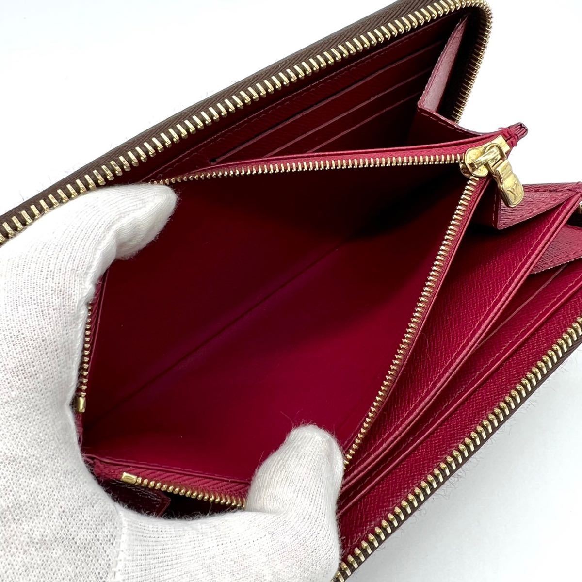 美品!ヴィトン モノグラム ジッピーウォレット 長財布 フューシャ