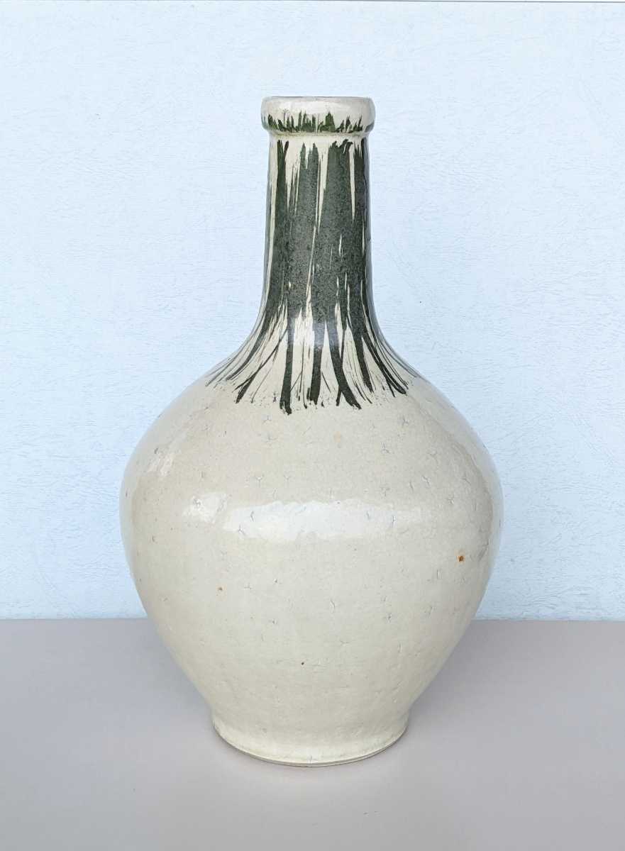 李朝白磁 大徳利 大花瓶 大壺 花生 朝鮮古美術 古陶 時代物 高さ37cm