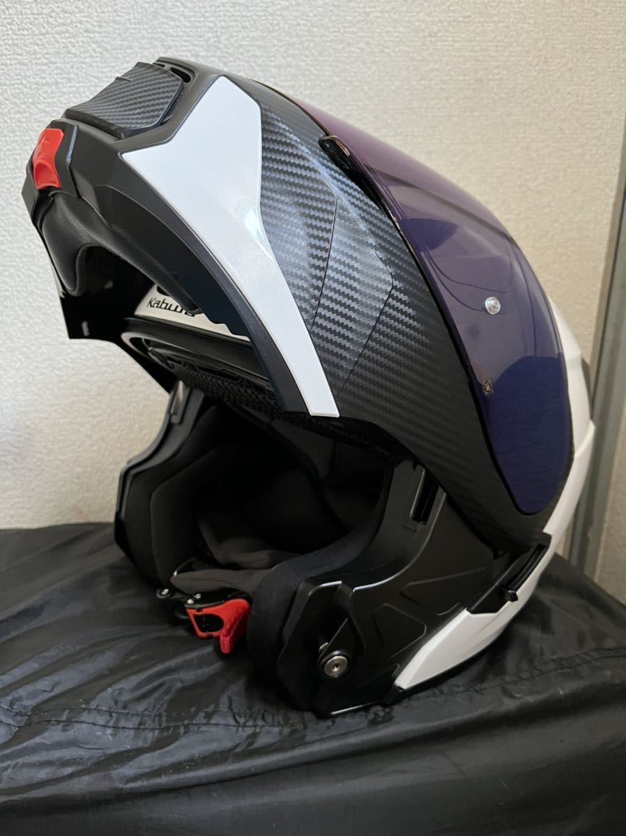 RYUKI OGKカブト リュウキ　ピンロック付き　Lサイズ　ブルーミラー付き　システム ヘルメット　オージーケー　リューキ バイク_画像4