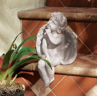 物思いにふける子供の天使 像 エンジェル インテリア置物彫刻オブジェ