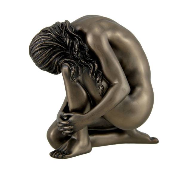 膝を立てて座る女性 女体彫刻置物オブジェ裸婦モダン裸体セクシー裸像女性像モダンブロンズ風フィギュア芸術エロエロチック裸女ブロンズ像