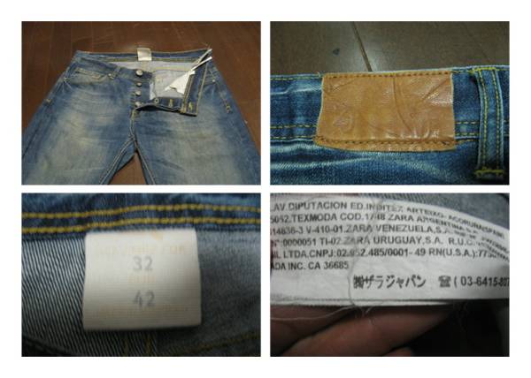 ZARA jeans . fly G bread W32