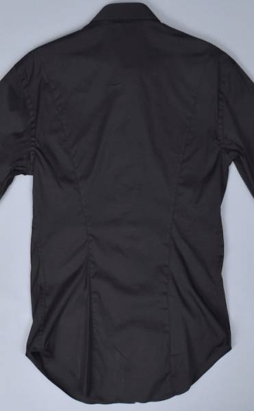 【SH432】コットン製 スリムフィット 黒 シャツ（38) エンポリオアルマーニ 40%OFF_画像2