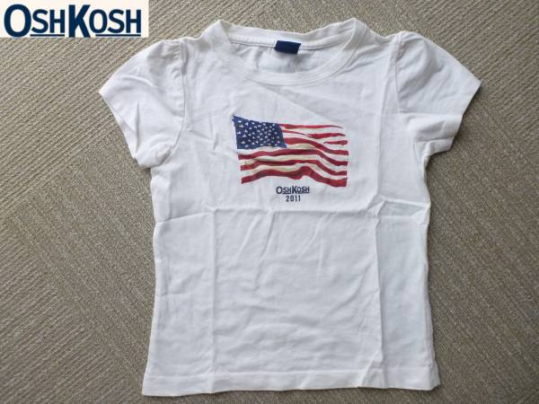 新品オシュコシュ(OSHKOSH) ★★白ホワイト　アメリカ国旗　半袖Ｔシャツ100_画像1