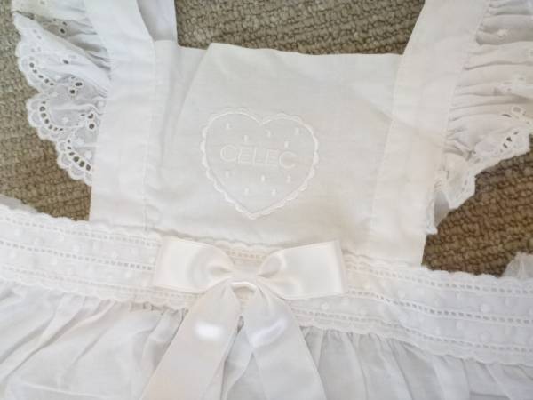  beautiful goods CELEC select white white embroidery apron coverall 50 60 70