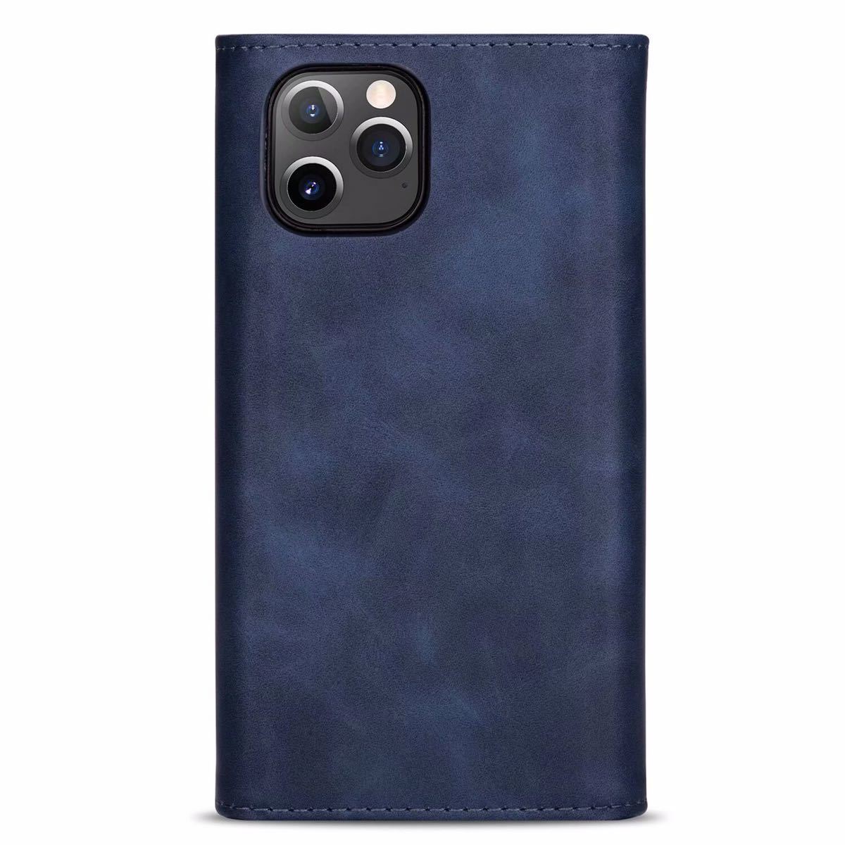iPhone 12 mini レザーケース アイフォン12 ミニ　ショルダーケース iPhone12 mini カバー　手帳型 カード収納　ストラップ付き　blue