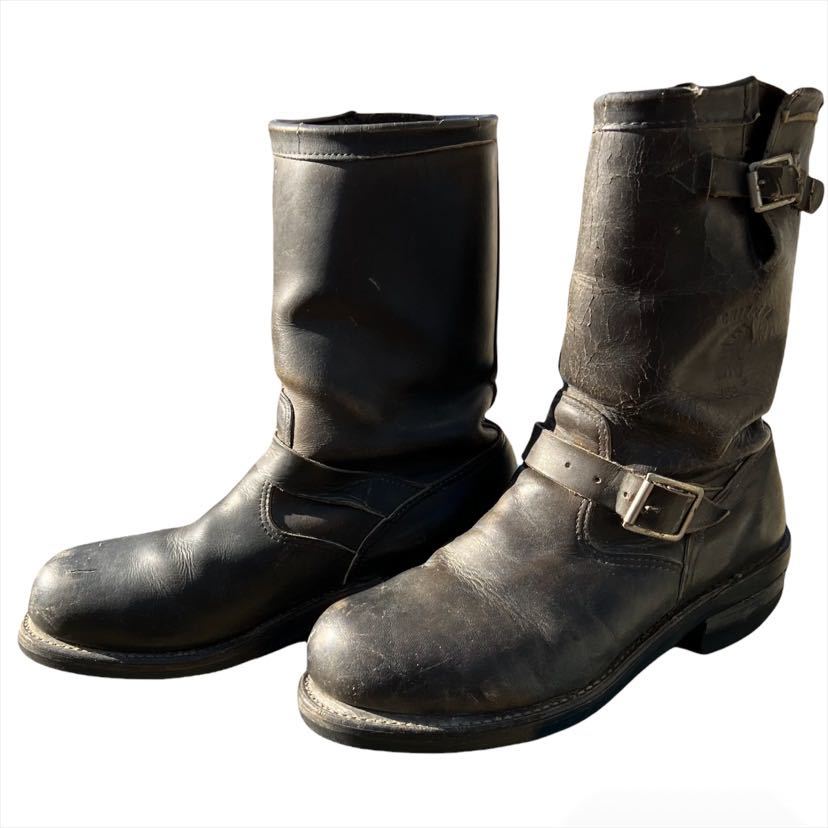 CHIPPEWA】チペワ エンジニアブーツ USA製 90s ブラック レザーレッド ...
