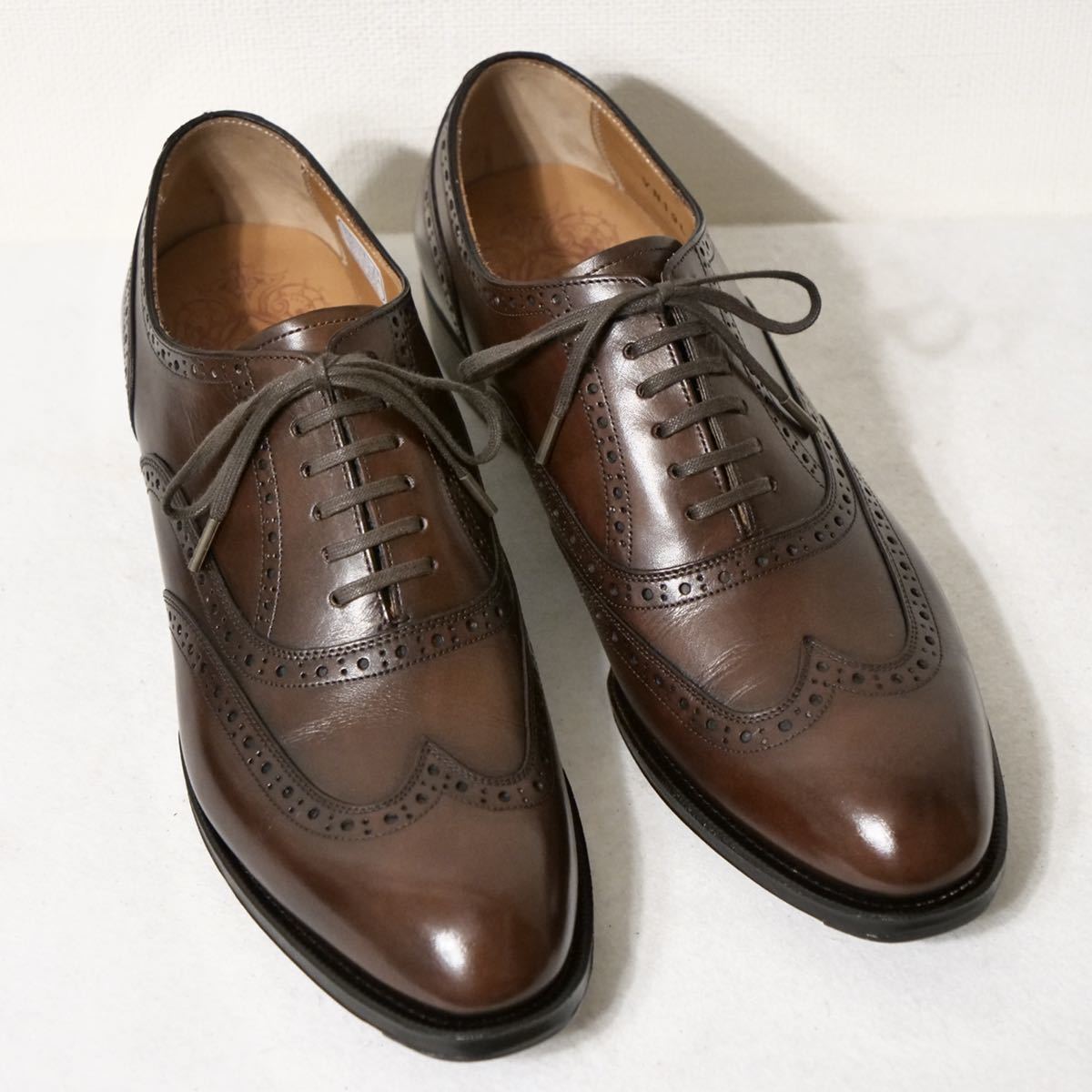 【着用1回程度/送料無料◎】SHETLAND FOX シェットランドフォックス ケンジントンⅡ UK5.5 24.5cm相当 ブラウン ビジネスシューズ 革靴