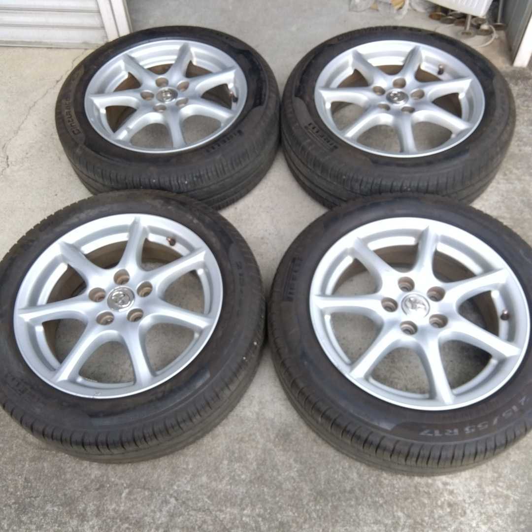 トヨタ エスティマ 純正17インチ アルミホイール 215/55R17 バリ山