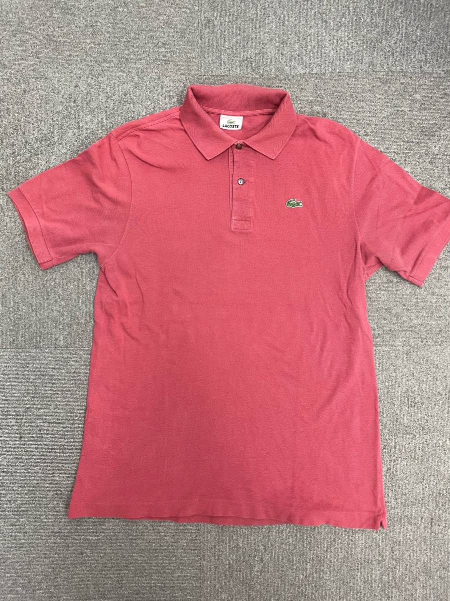  LACOSTE / フレンチ ラコステ 5191L型 SOLID POLO S/S 半袖 ポロシャツ PINK SIZE 6_画像1