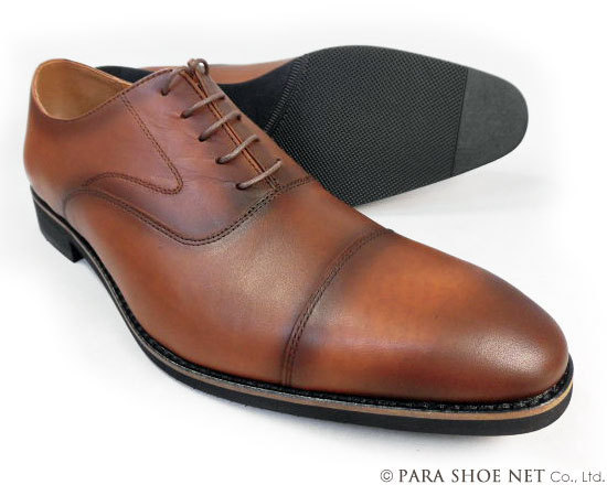 【超歓迎】 PARASHOE 4E（EEEE）28.5cm【大きいサイズ（ビッグサイズ）革靴・紳士靴】 ワイズ 茶色 ビジネスシューズ ストレートチップ 本革 28.0cm以上