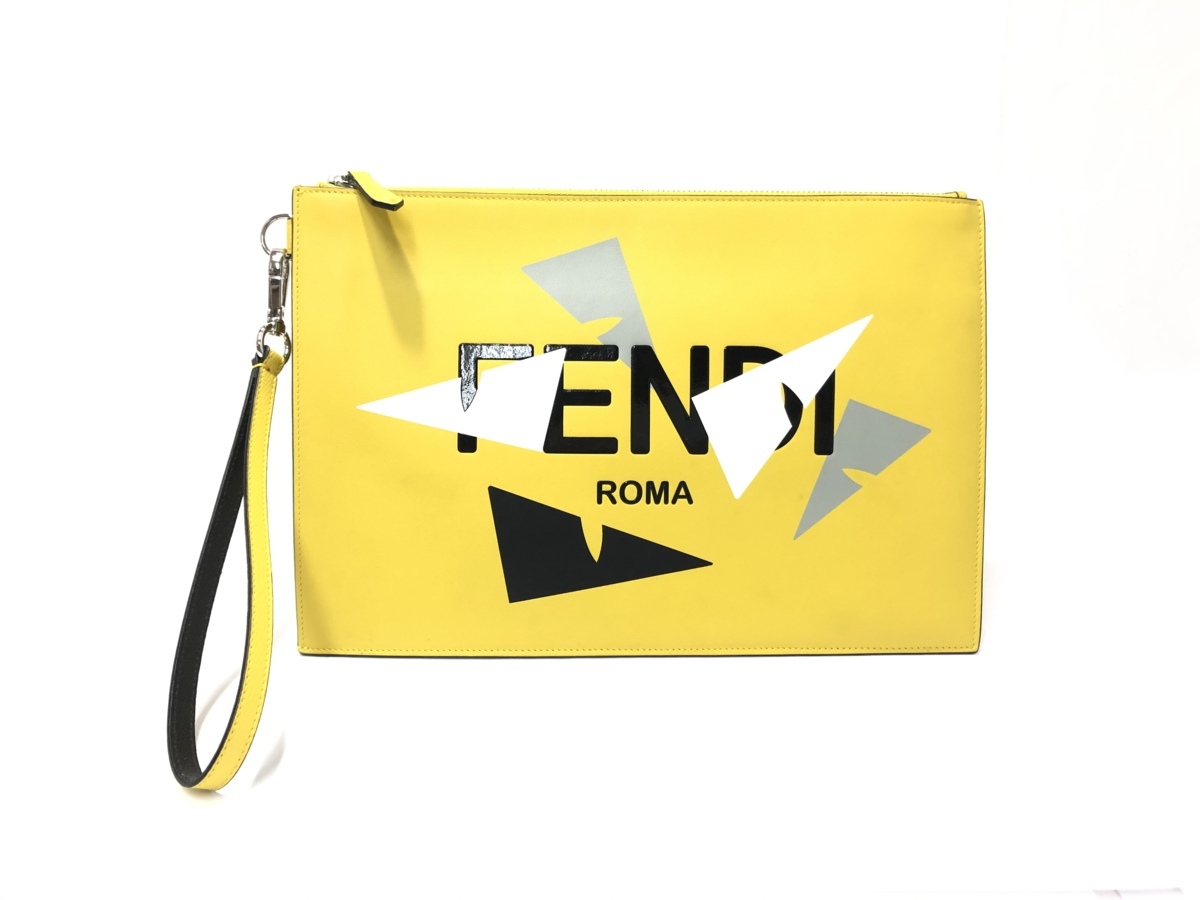 FENDI フェンディ セレリア クラッチバッグ セカンドバッグ イエロー-