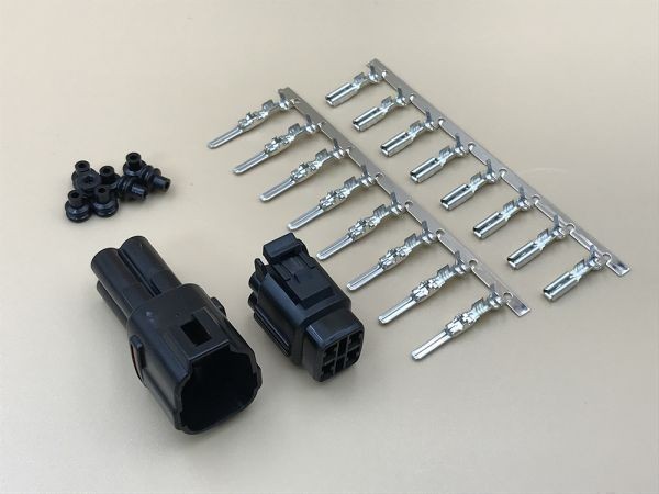 【W-MT4PS黒】 4極 4ピン 4P アドレス V125S O2 センサー 純正 カプラー コネクター セット 検索用) デイトナ 96181 延長 補修 加工_画像2