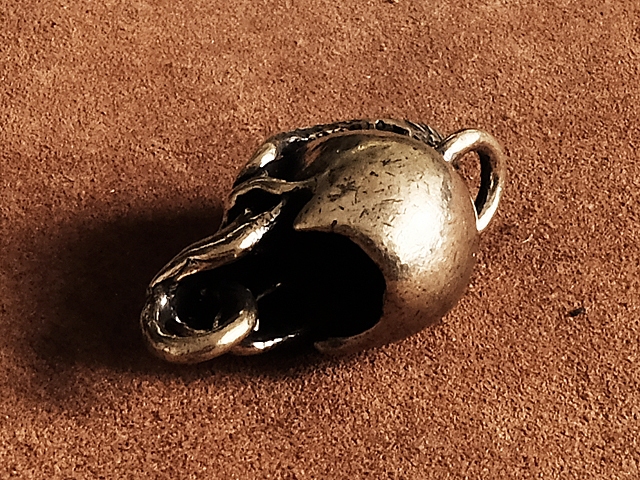  2 -слойный кольцо имеется латунь брелок для ключа ( Skull Lizard ) череп ... каркас gaikotsu.... кольцо для ключей латунь Gold цепочка для ключей 