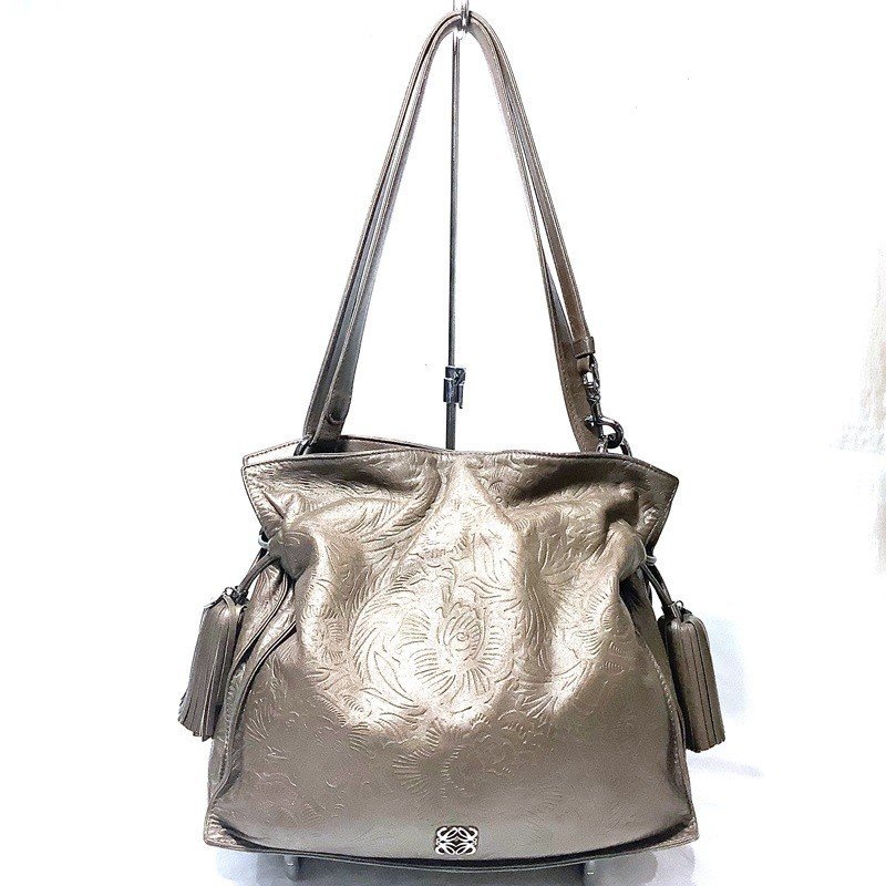 ロエベ(LOEWE)フラメンコ 2WAYショルダーバッグ 花柄 型押しレザー