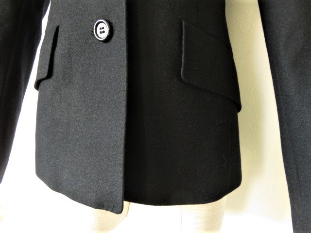 新品同様 フランドル【 en quete 】 アンケート 高級 アンゴラ ウール ジャケット 小さなサイズ7号 S 上質美品 日本製 黒 ブラック j953_画像3