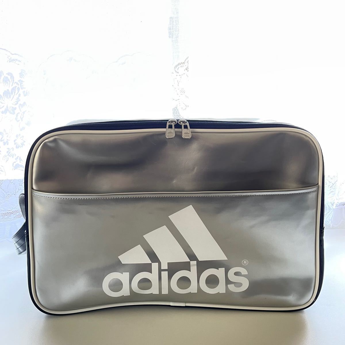 美品 adidas エナメルバッグ スポーツバック シルバー|Yahoo 美品 adidas エナメルバッグ スポーツバック シルバー|Yahoo