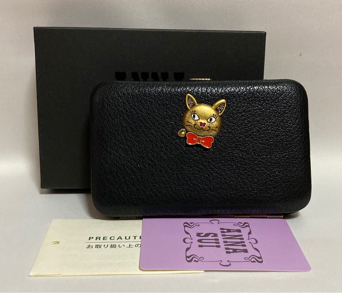ANNA SUI カードケース 名刺入れ 猫ブローチ付き 新品箱付 ANNA SUI カードケース 名刺入れ 猫ブローチ付き 新品箱付