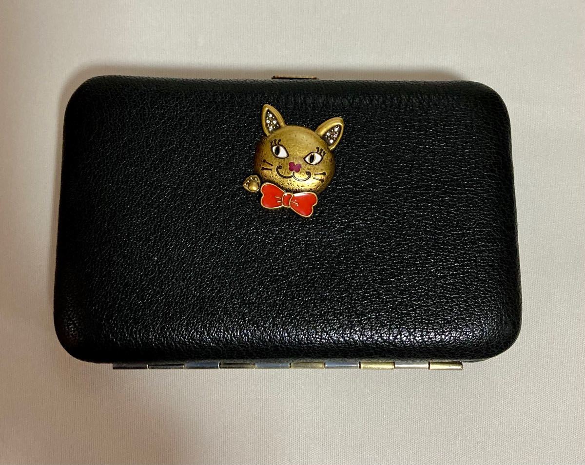 ANNA SUI カードケース 名刺入れ 猫ブローチ付き 新品箱付 ANNA SUI カードケース 名刺入れ 猫ブローチ付き 新品箱付