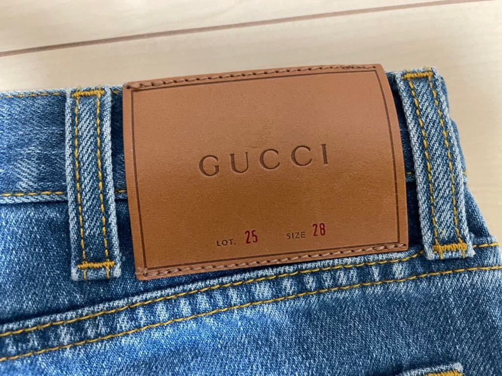国内正規品 美品 グッチ ジーンズ GUCCI メンズ 28 ライトブルー