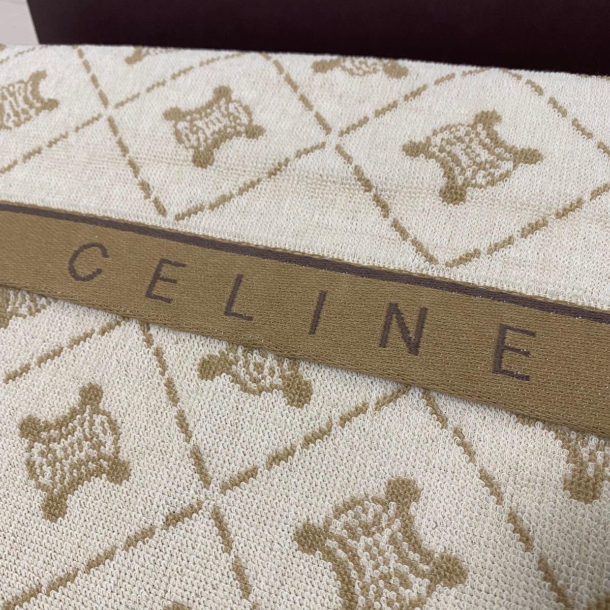 新品】セリーヌ CELINE タオルケット マカダム柄 140×190サイズ 新品】セリーヌ CELINE タオルケット マカダム柄 140×190サイズ