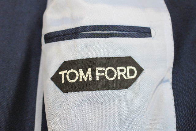 新品同様 トムフォード TOM FORD 本切羽 セットアップ スーツ ネイビー BASIC BASE E [48R] メンズ ジャケット パンツ 6537B561_画像6