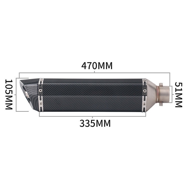 新品即決/送料込 バイク カーボン調 汎用 マフラー サイレンサー 51ｍｍ径 全長47cm イナズマ400 GSX400 バンディット400 バンディット1200_画像2