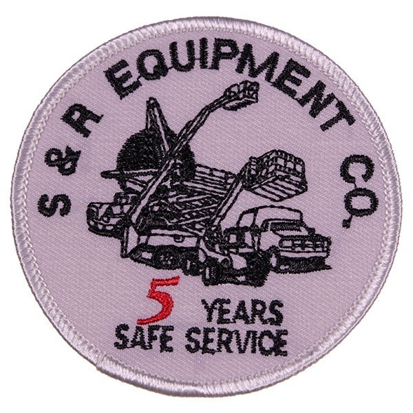ZE93 S&R EQUIPMENT CO. 5YEARS SAFE SERVICE 丸形 ワッペン パッチ ロゴ エンブレム USA アメリカ 米国 輸入雑貨 乗り物系_画像1