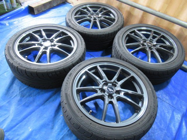 激安売切宣言！5555円～！MONZA 17-7J 5H/100 ET48 + DIREZZA 215/45R17 2020年中古4本！プリウス BRZ 86 レガシー インプレッサ！T005395_画像2