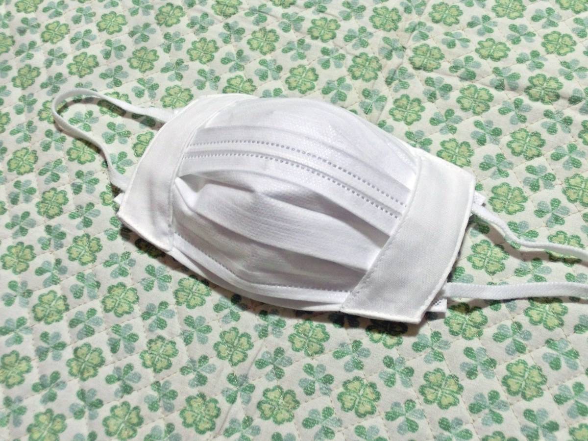 *① white *. feeling processing double gauze non-woven mask cover *L size *2WAY* pastel series * one sheets tailoring *
