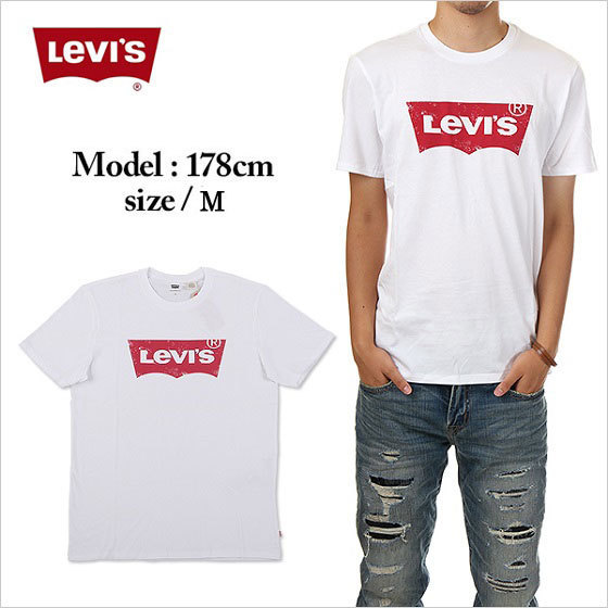 XL 白赤 リーバイス ロゴ Tシャツ LOGO ホワイト レッド アメージング 通販 服 バットウイング LEVIS levis 大きいサイズ ビッグサイズ_画像1