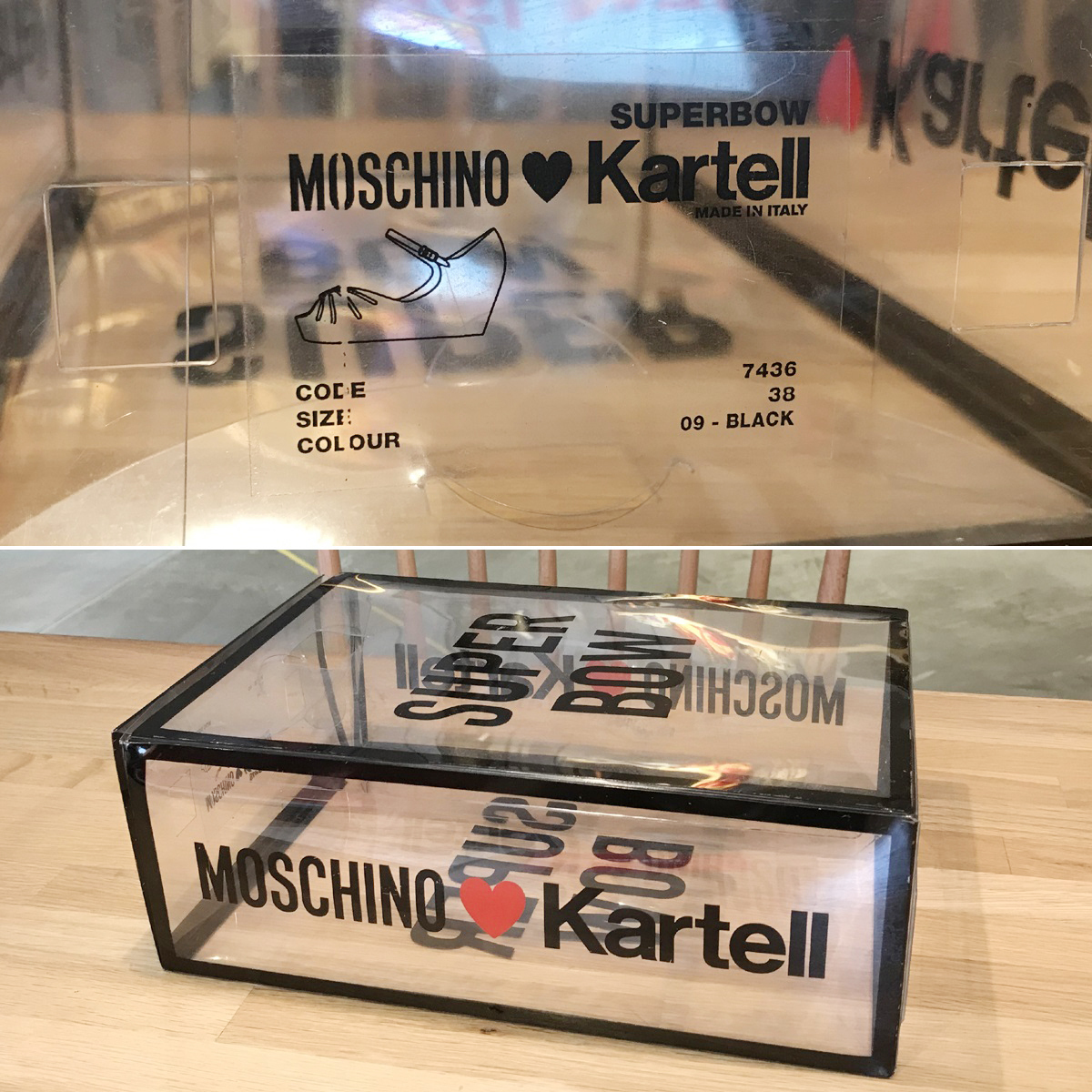 【新品同様】 kartell カルテル モスキーノ 24.5cm #38 コラボ ラバー ブラック 黒 パンプス サンダル レディース 靴 シューズ 03787_画像9