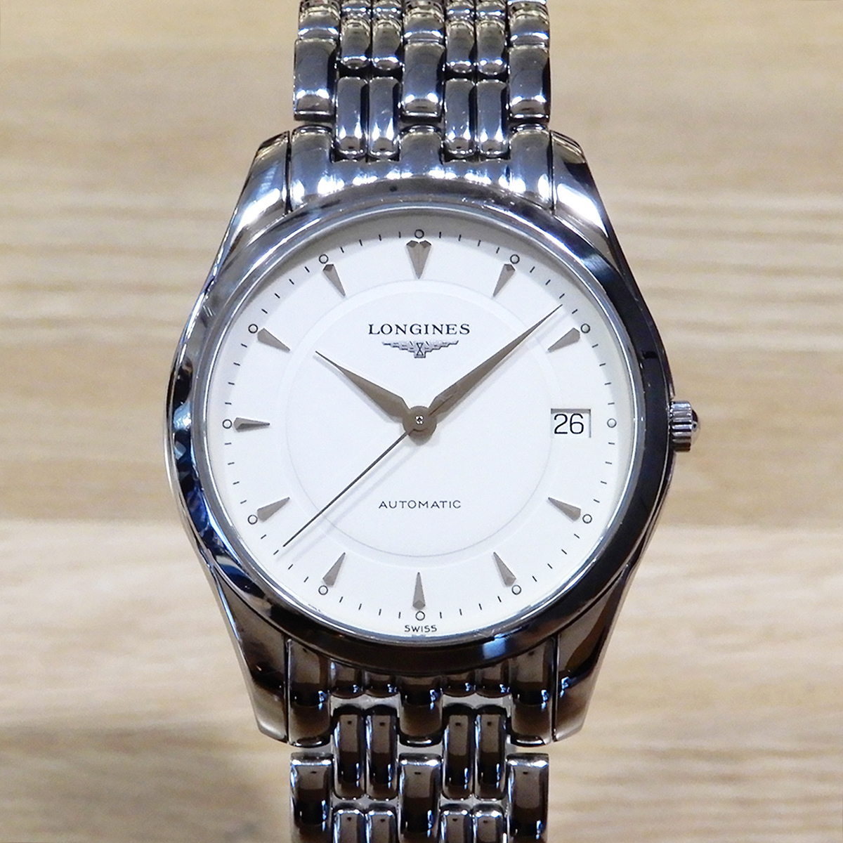 [ superior article ] Longines Grand Classic L4.681.4 men's AT wristwatch SS white face 08045