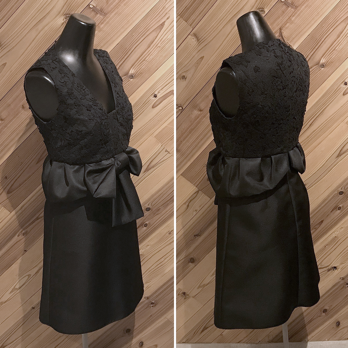 【未使用】N°21 ノースリーブ リボンデザイン ミニ ドレス ワンピース 15A-H141-5077 ヌメロヴェントゥーノ 黒 ブラック 36 S 07632_画像10