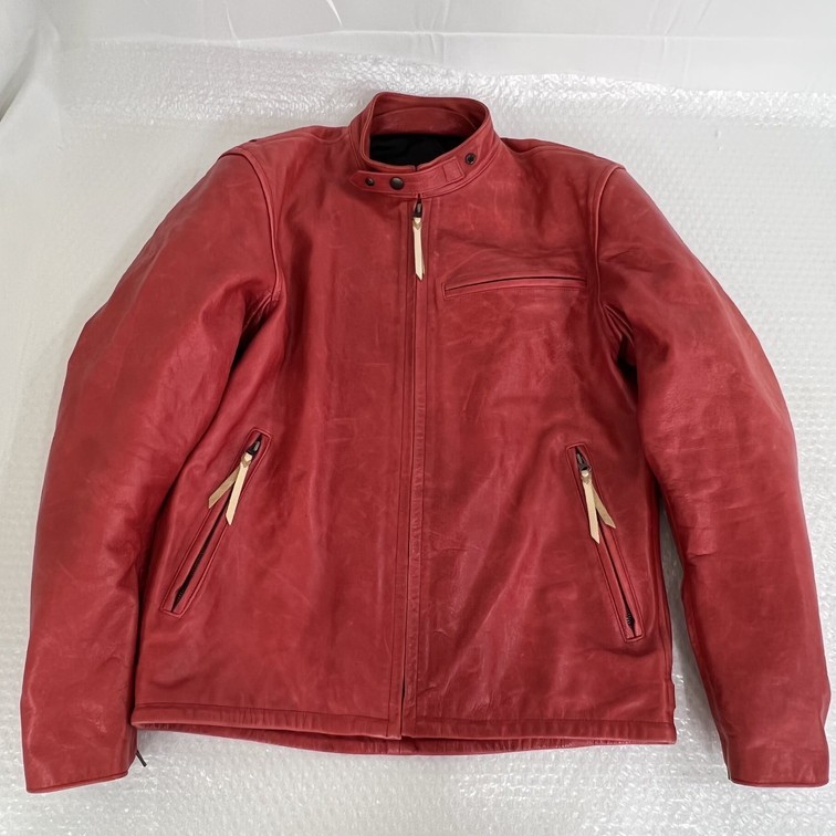 1683728】KUSHITANI クシタニ ライダースジャケット レッド系 LLサイズ