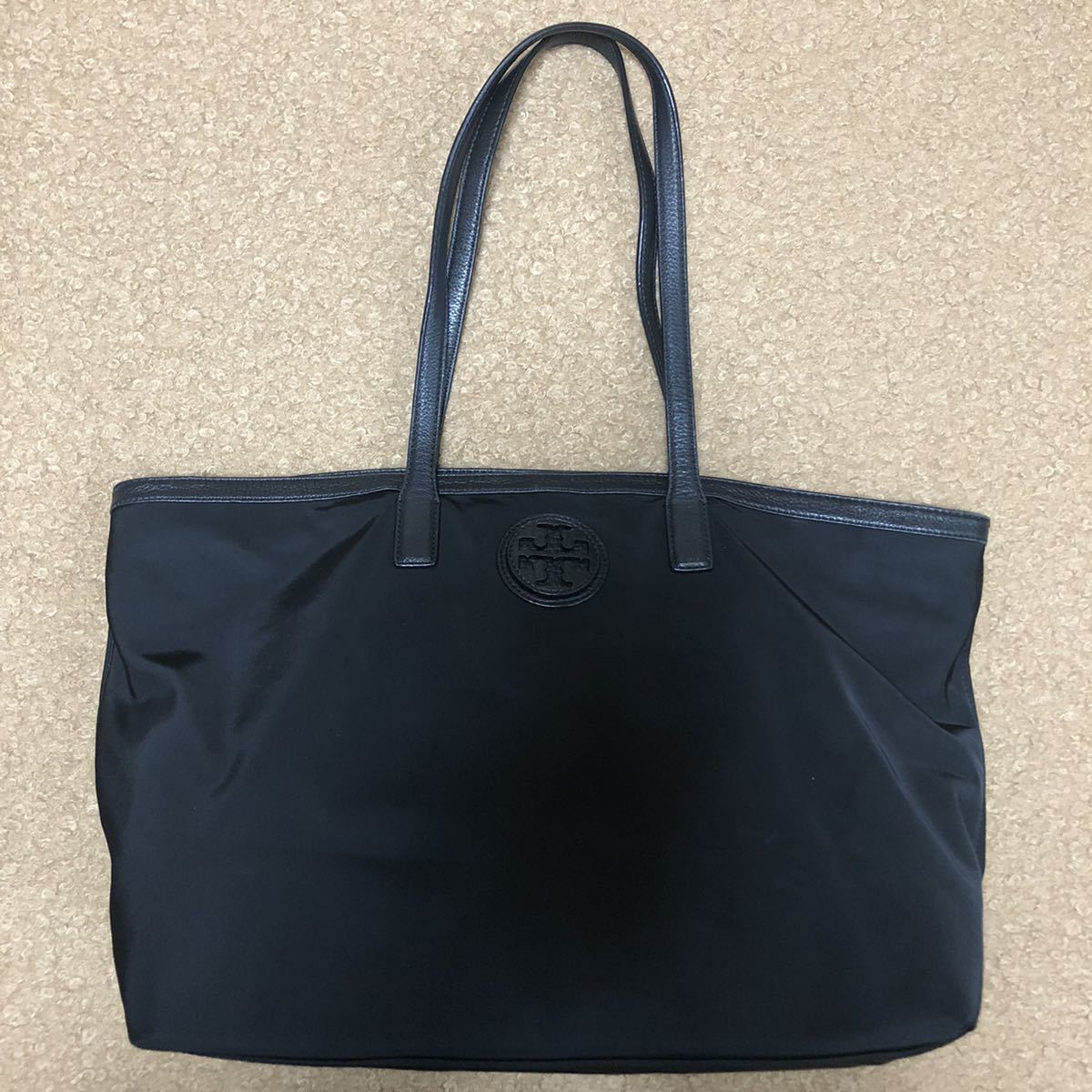 【即決/超美品】トリーバーチ/TORY BURCH　トートバッグ ナイロン レザー　黒