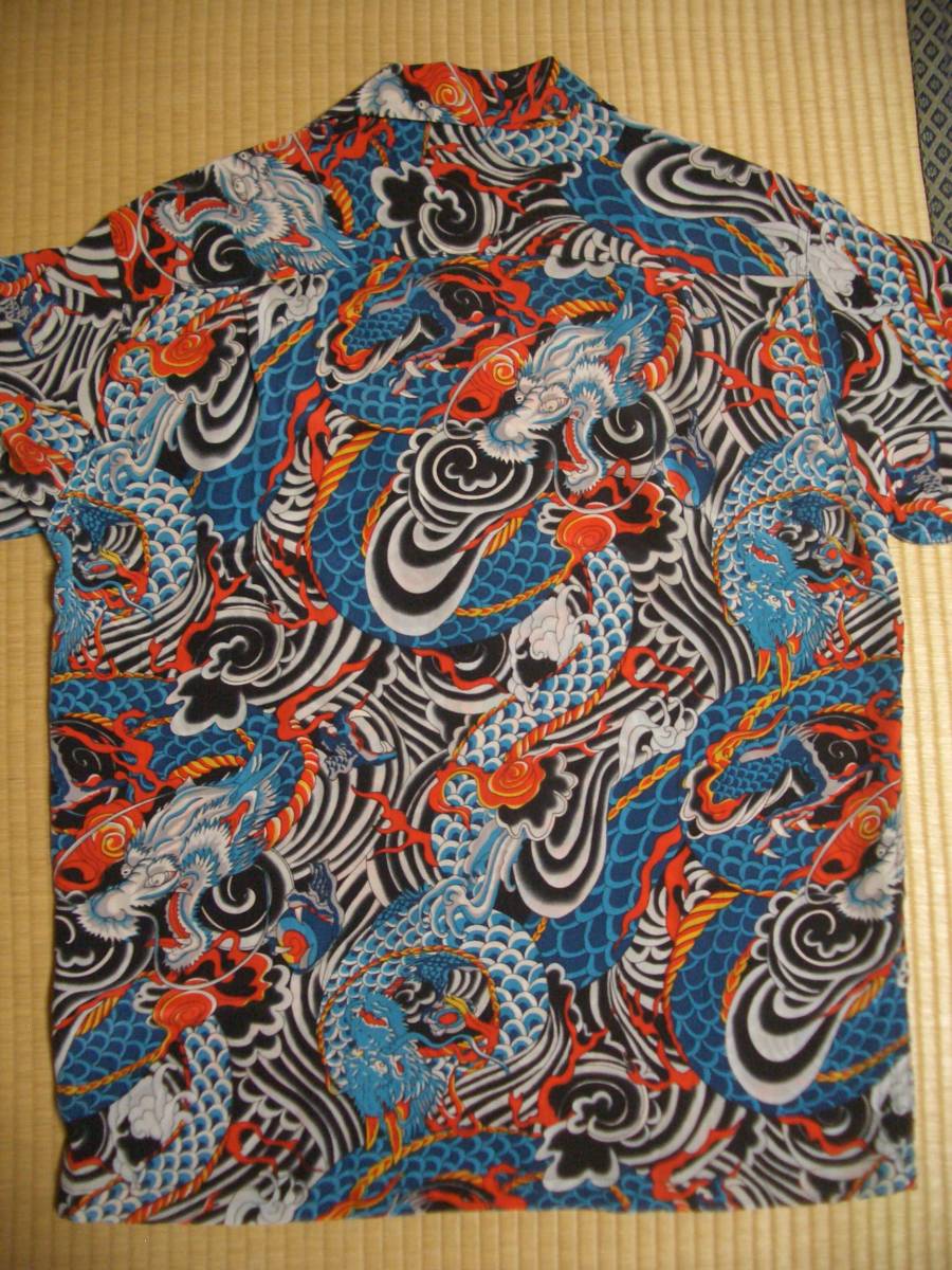 アロハシャツ　龍　S　和柄　雲海　Hawaiian shirt　Dragon　浮世絵　歌舞伎　ドラゴン　サンサーフ　ドライボーンズ　SUN SURF　百虎