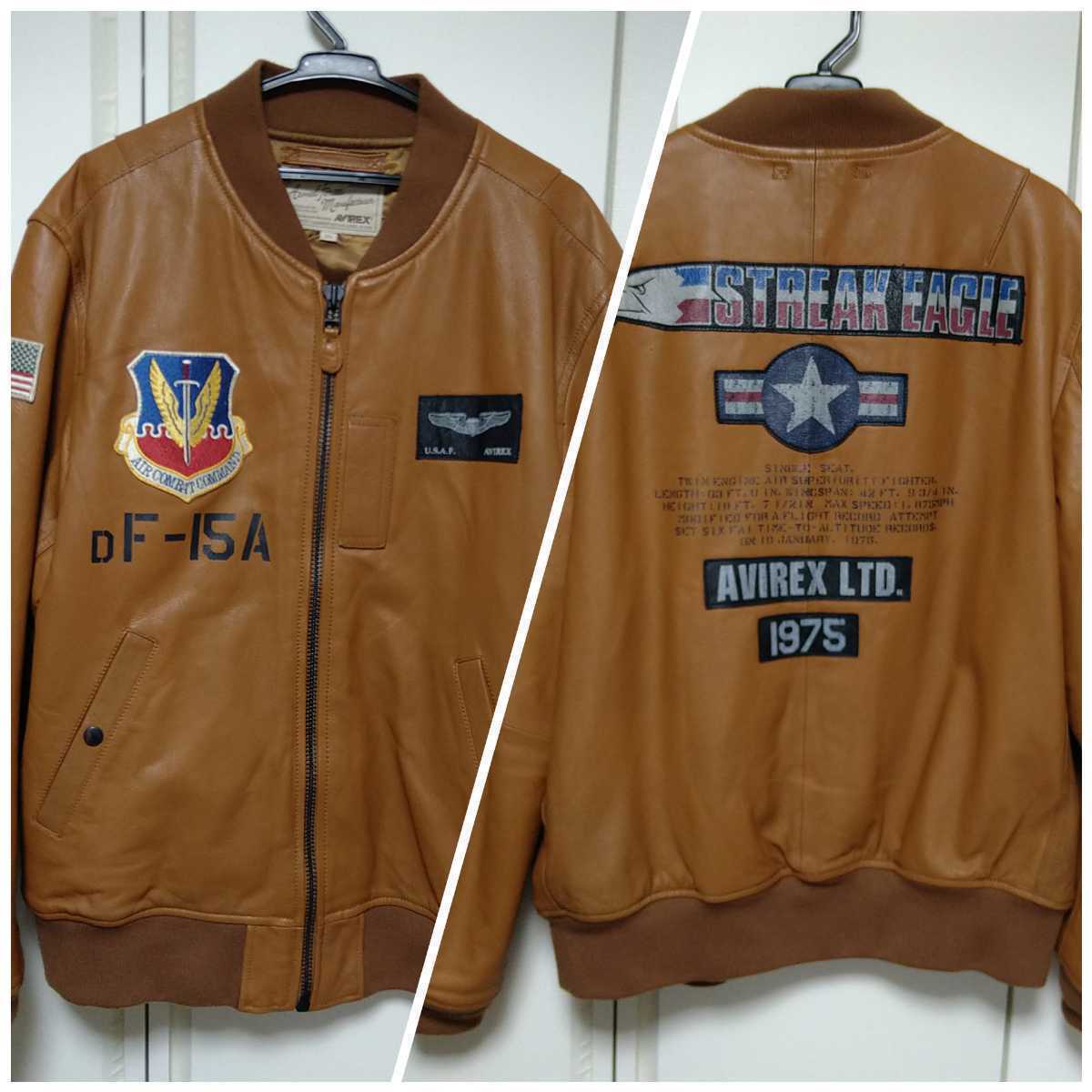 AVIREX 2XL.XXL.3L MA-1フライトジャケット レザージャケット 革ジャン