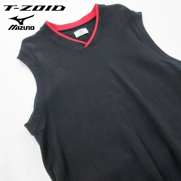 ☆ZOID/MIZUNO/スウェットベスト スポーツ ウエア ゴルフベスト Vネック■紺×赤M/ネイビー×レッド系/M[OS1694_画像1