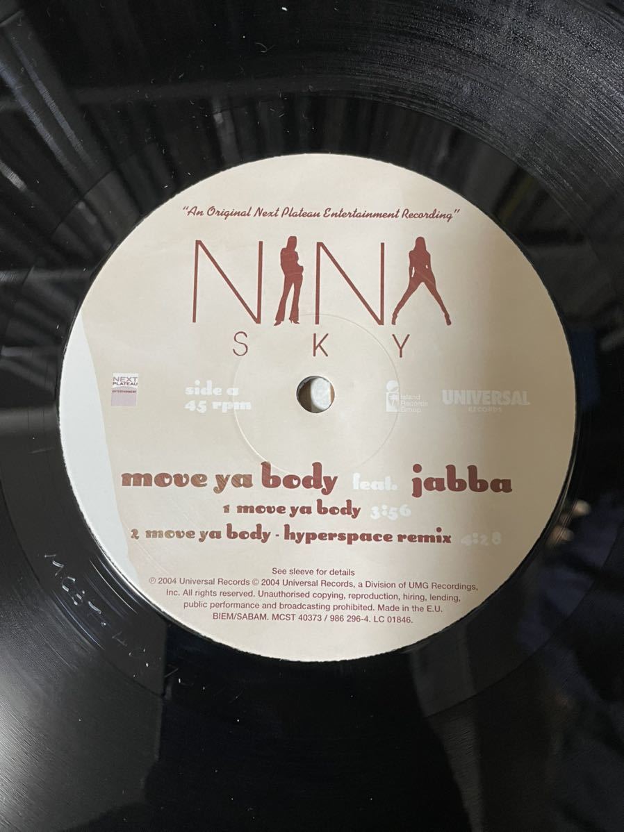 NINA SKY / MOVE YA BODY 12inch LP レコード / INST インスト アカペラ 収録盤 / ニーナ・スカイ / レゲエ /_画像3